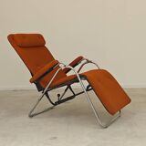 Transat d'intérieur , chaise longue Lama 70's orange
