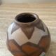 Vintage glazed ceramic ball vase signed