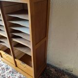 Vintage 70s double curtain filing cabinet