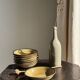Set of 8 brown-rimmed stoneware deep plates Atelier Saint Simon D19.5