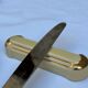 Vintage Art Deco Knife Rest – Cream Beige Ceramic with Gold Trim