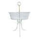 Vintage white metal and brass planter or basked, France 1960s