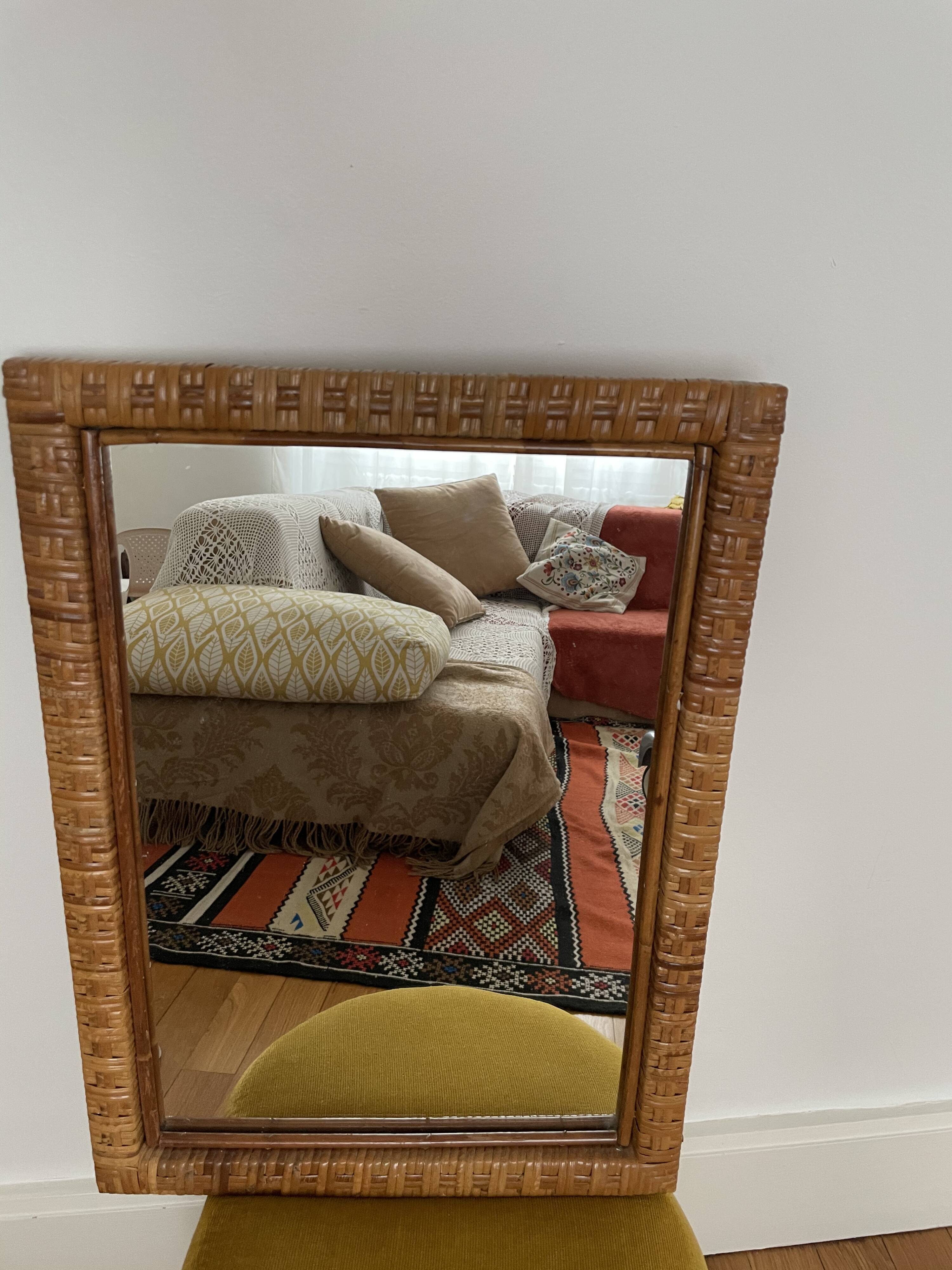 Rattan mirror year 70