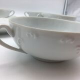 4 broth bowls in taraud limoges porcelain.
