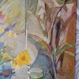 Contemporary floral composition signed