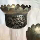 Brass and glass candle holders