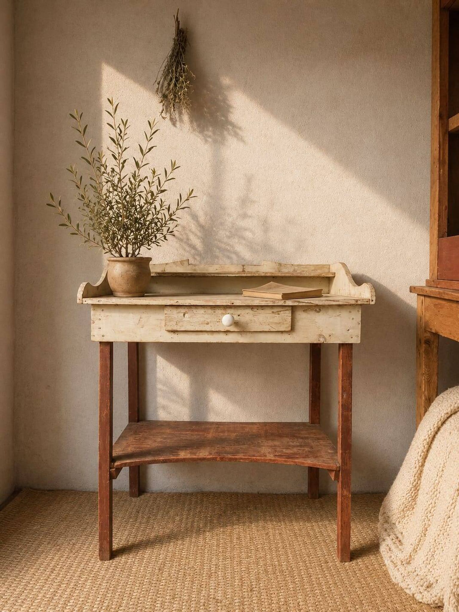 Antique solid wood desk – authentic charm