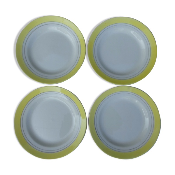 4 anciennes assiettes plates Gien