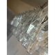 Contemporary Rectangular "Poliedro" Murano Glass Brunish Chandelier by Simo