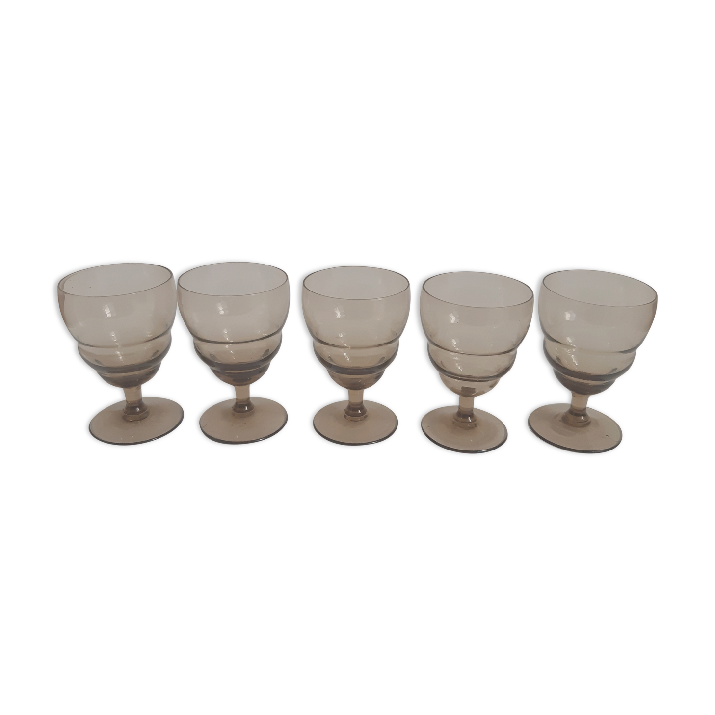 Set of 5 vintage liquor foot glasses