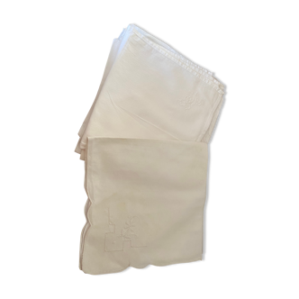 Lot de 6 serviettes en coton brodés