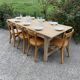 Raw wood dining table