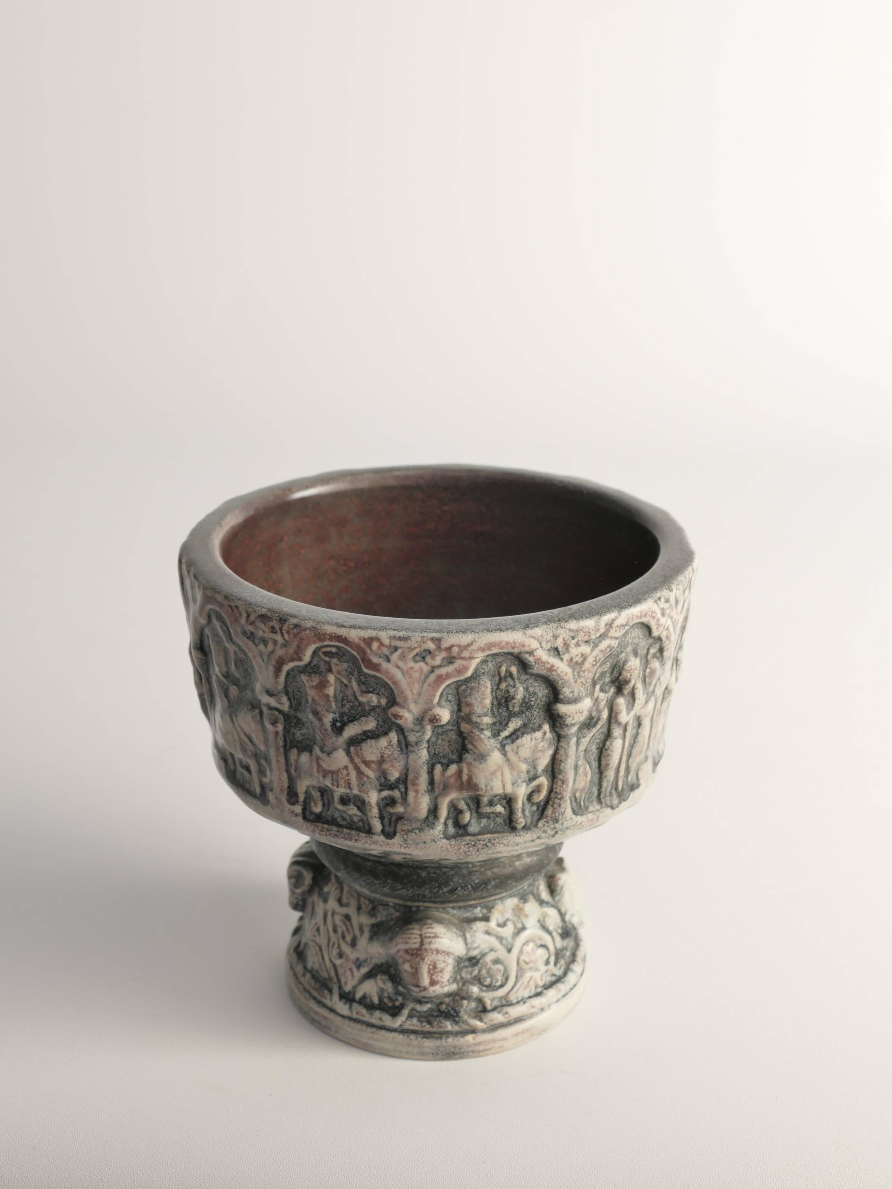 Gothic Ceramic Bowl or Jardiniere by Michael Andersen & Son, 1960s