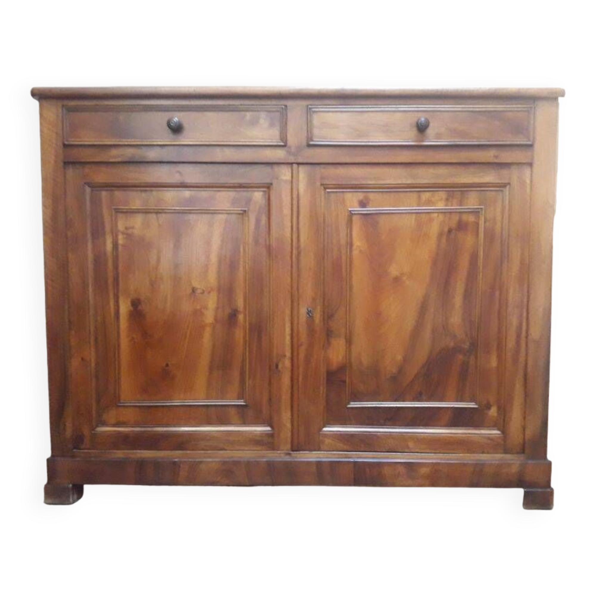 Solid walnut sideboard with 2 doors and 2 drawers, late 19th century