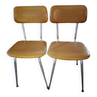 Set of two vintage leatherette chairs