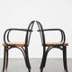 Lot de 4 chaises de salle à manger/bistro au design vintage en bois avec sièges tissés