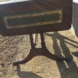 Coffee table on leather