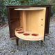 Vintage bar with swivel door in varnished mahogany