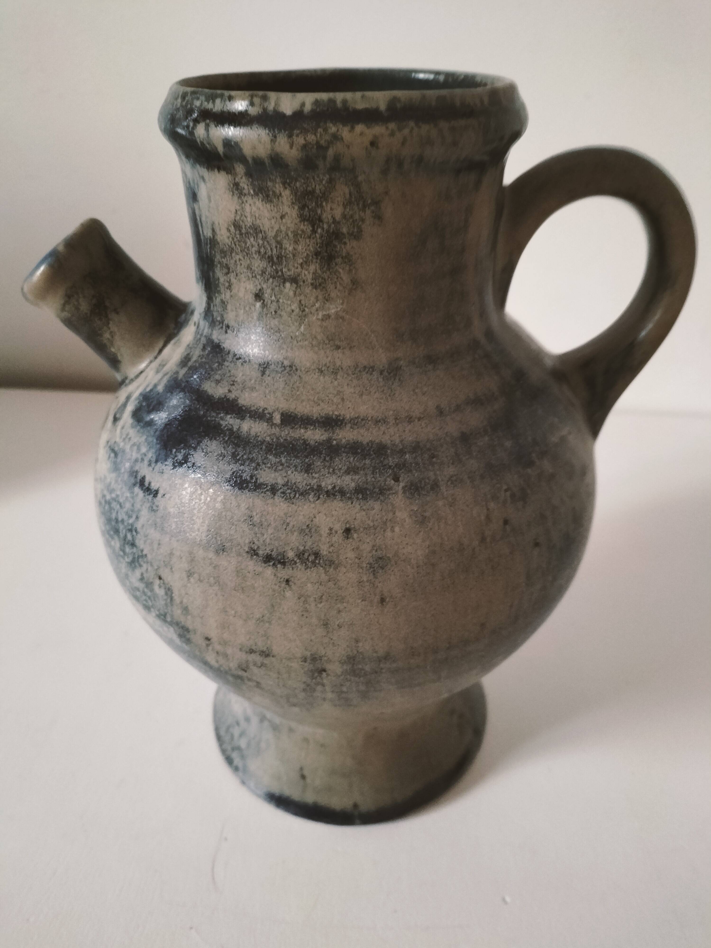 Salins glazed stoneware ewer, model 654, 1960s