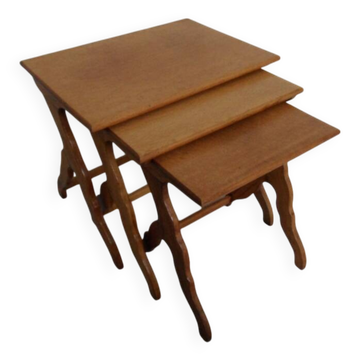 Ensemble de 3 tables d'appoint gigognes vintage mimiset