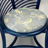 Set of 4 sculptural rattan bamboo dining chairs, Flechtatelier Schütz, Germany 1980s