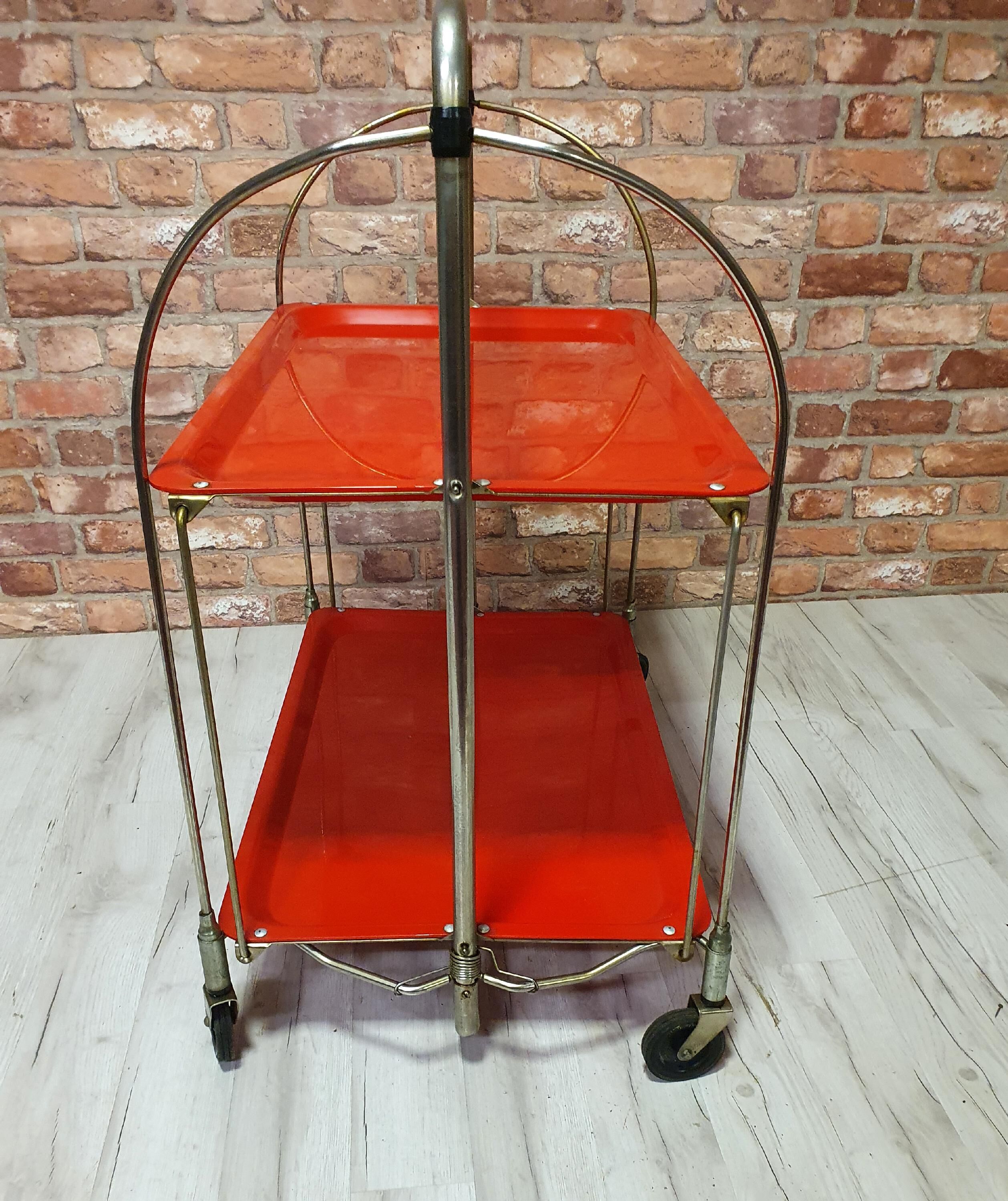 Foldable bar on wheels, Germany, 1970s Bremshey Dinett