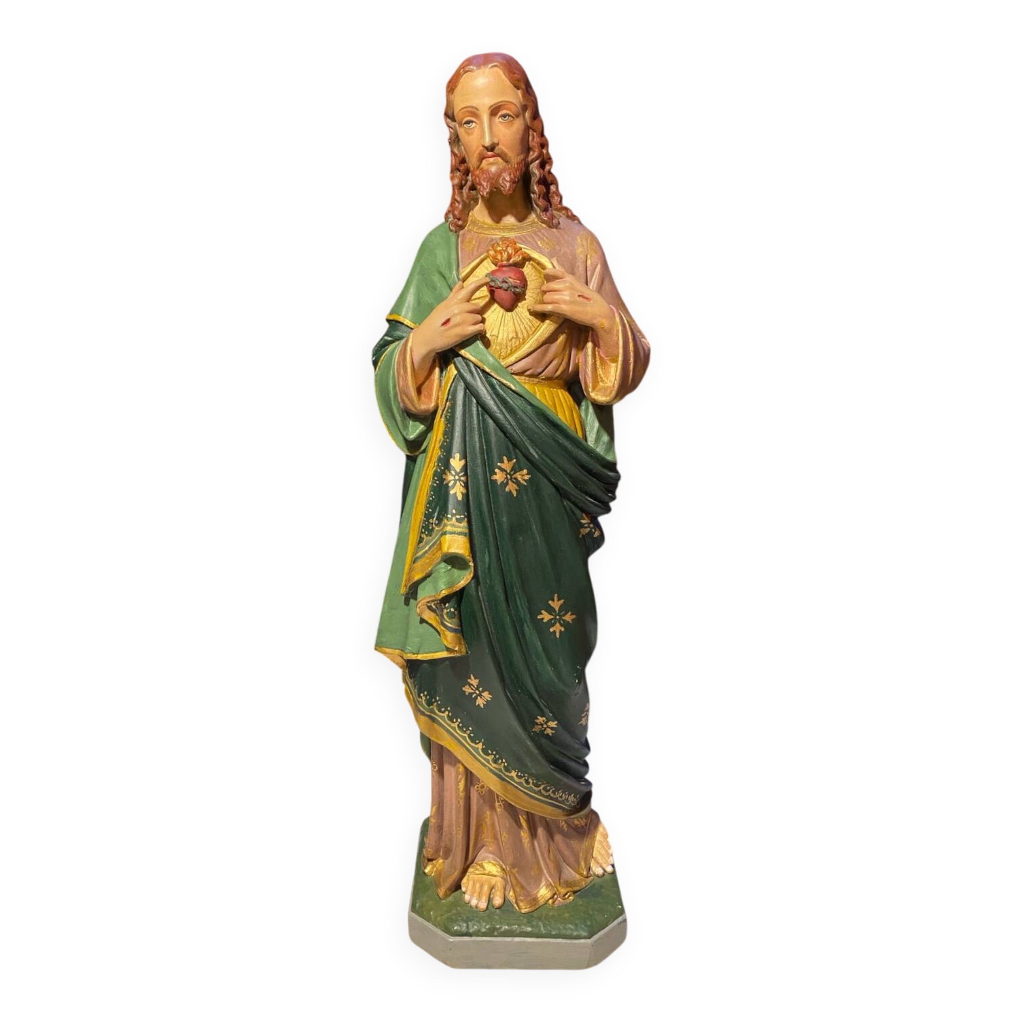 Large polychrome plaster statue of Jesus Christ