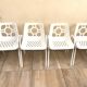 Lot de 4 fauteuils empilables années 60-70 en métal et plastique jardin