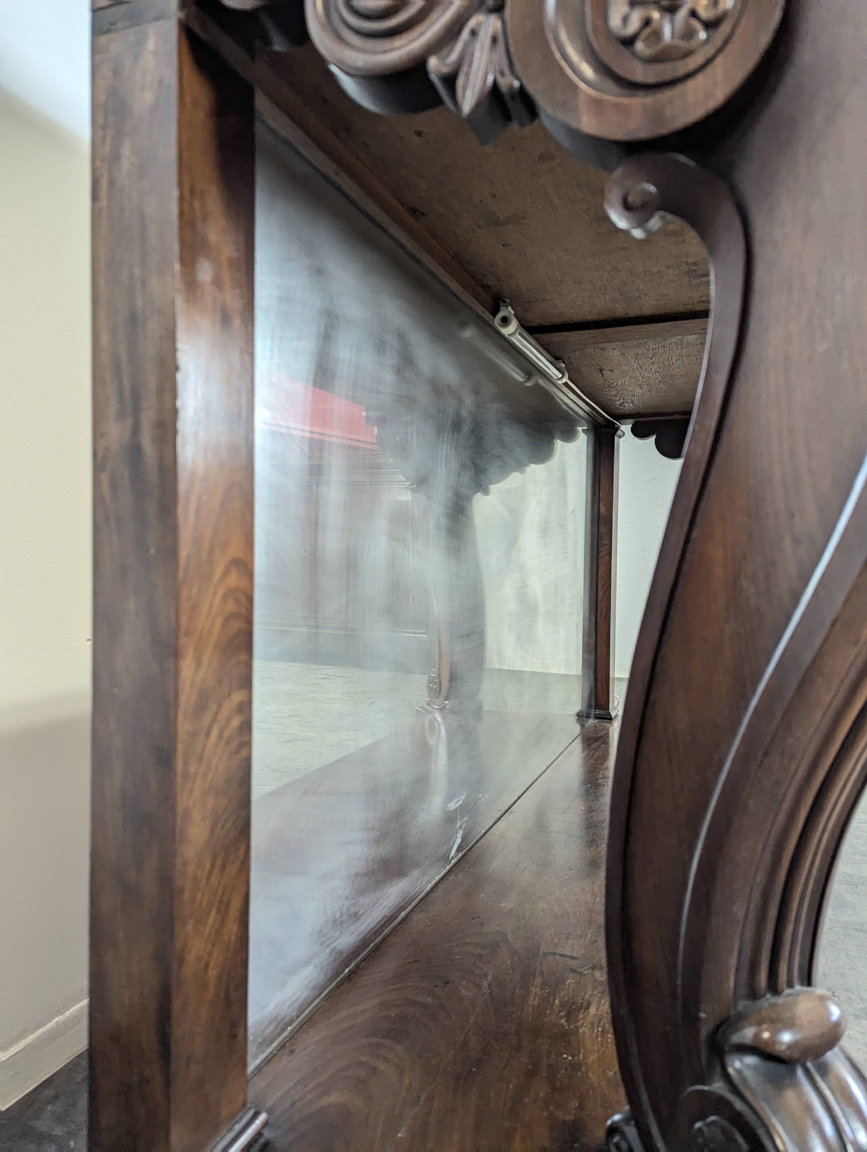 Restoration period console with mirror base, stamped Gomien