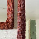 Pair of VINTAGE Rattan MIRRORS