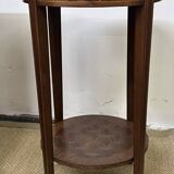 Round pedestal table / side table in wood marquetry