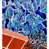 Pool with plant print