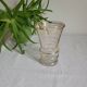 Flared glass vase with gold trim
