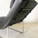 Black leather adjustable lounge chair by Rolf Benz, Basix series