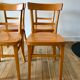 set of 4 Thonet bistro chairs in curved wood honey Mid-Century 50s