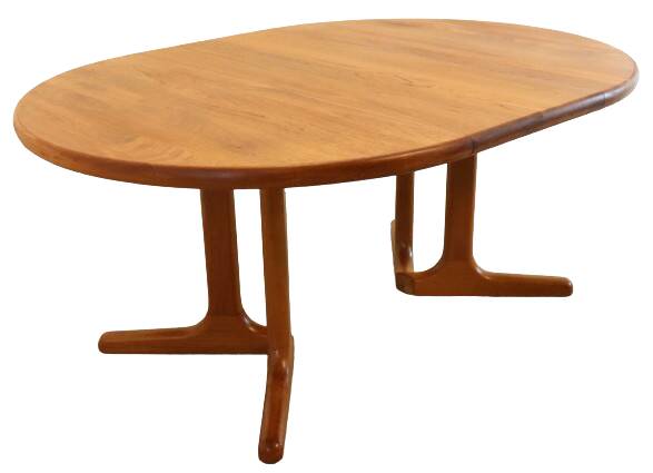 Ronde 1x verlengbare deense teak  Dyrlund eettafel 'Ommel'