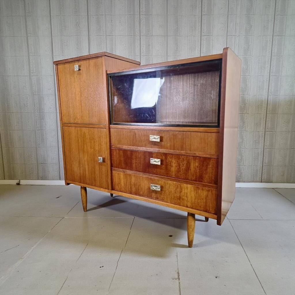 Vitrine vintage en bois / meuble bar / petite armoire