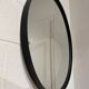 XL round mirror 91cm with black metal frame