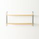 WHB wall shelf with ash wood shelves and black metal frame