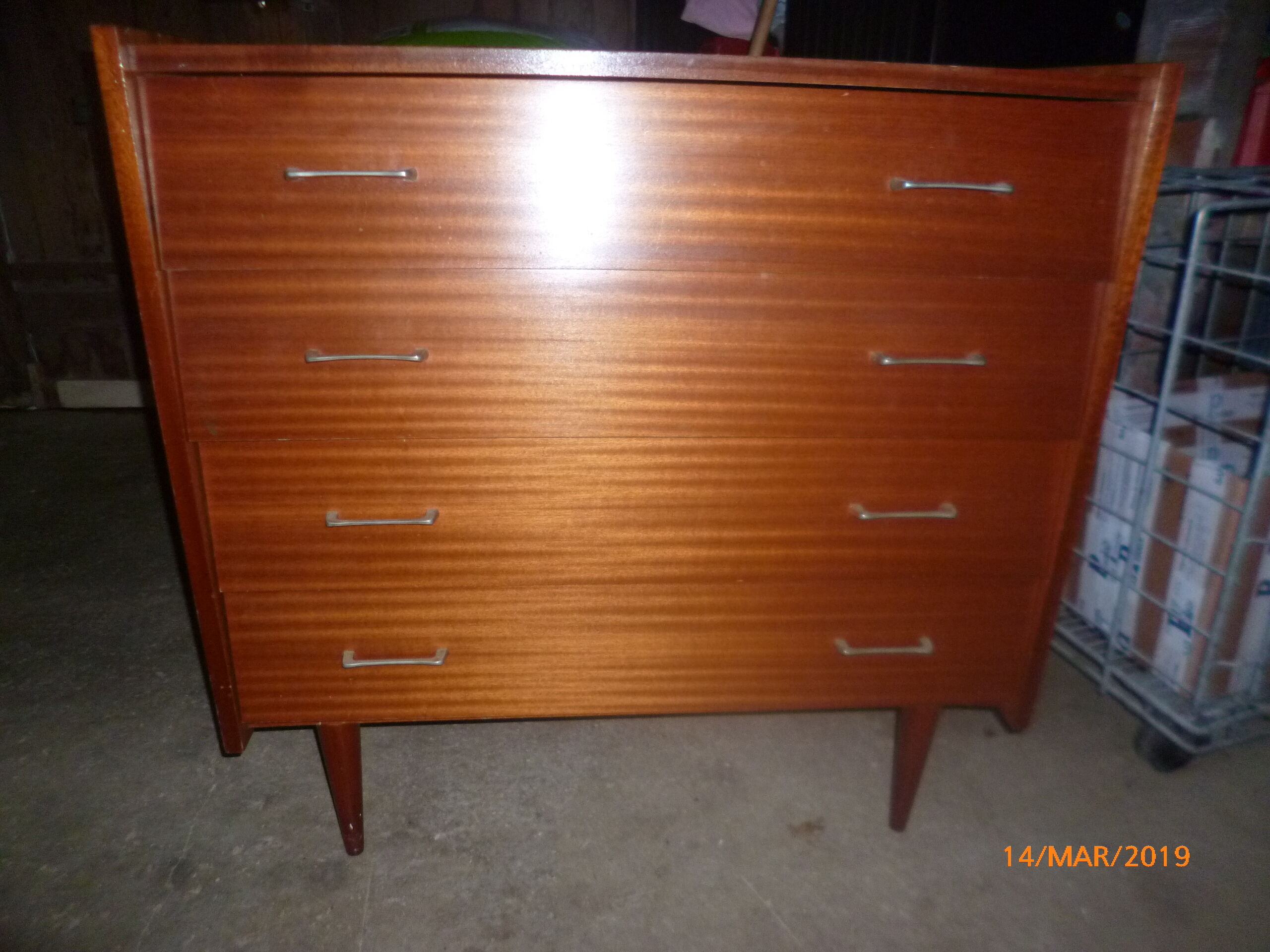 Chest of drawers vintage feet compass 1960