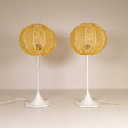 Pair of Bergboms B-024 mid-century modern table lamps, 1960s, Sweden.