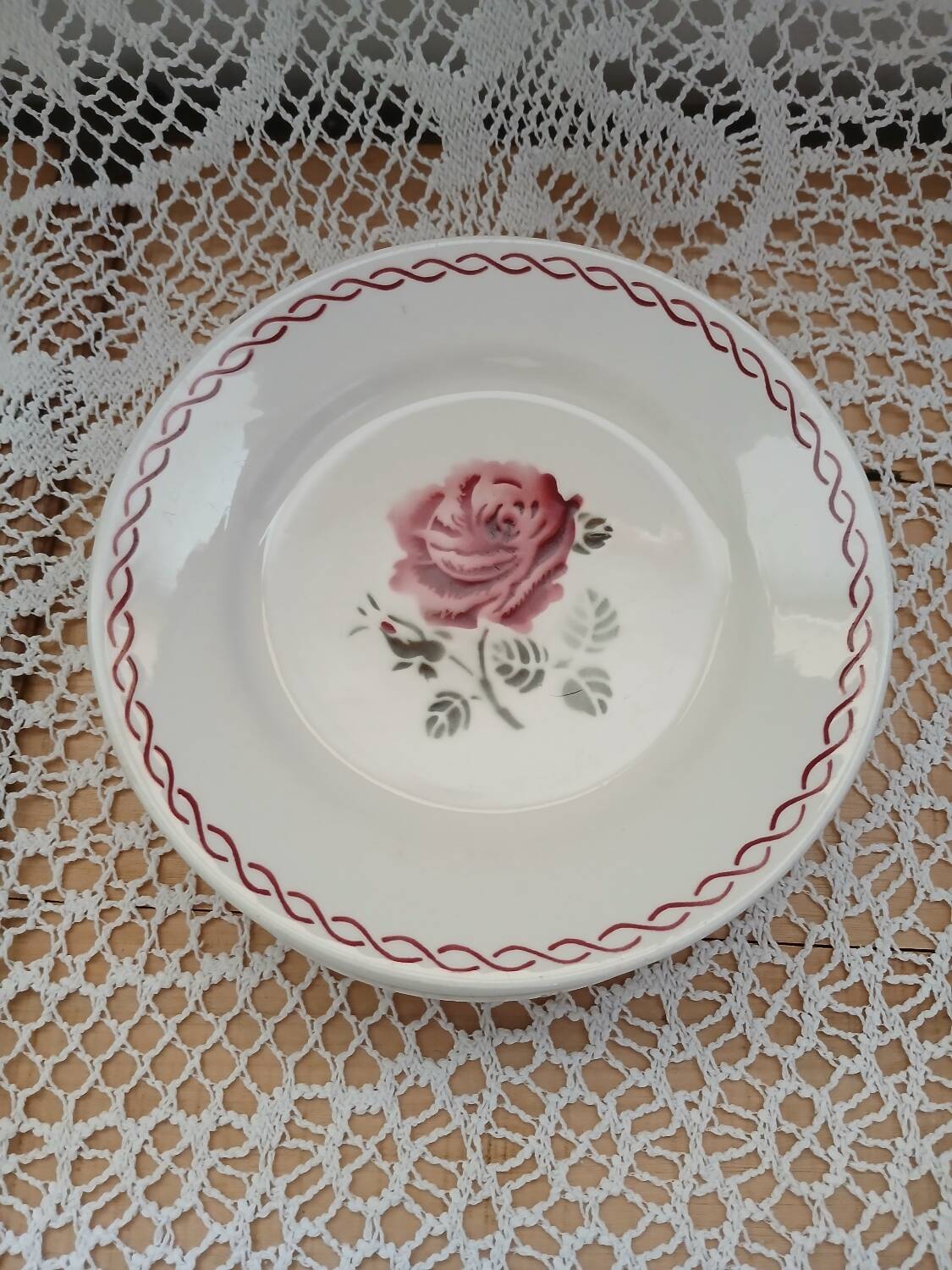 8 old Badonviller dessert plates