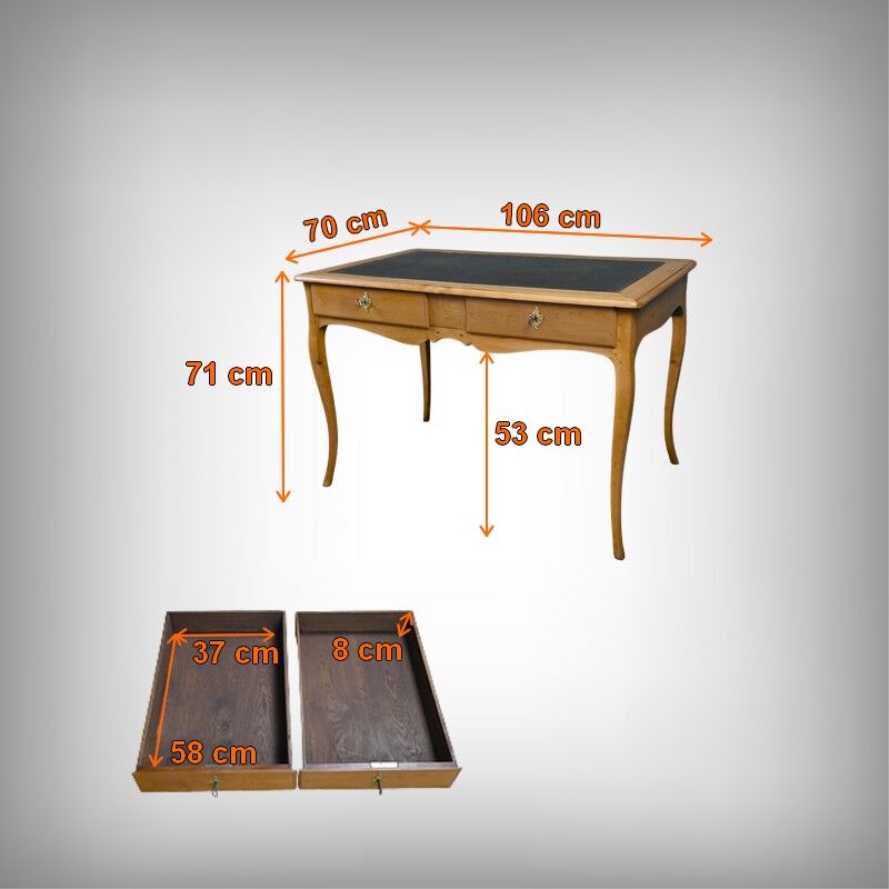 Small desk in apple and cherry wood, Louis XV – XVIII century.