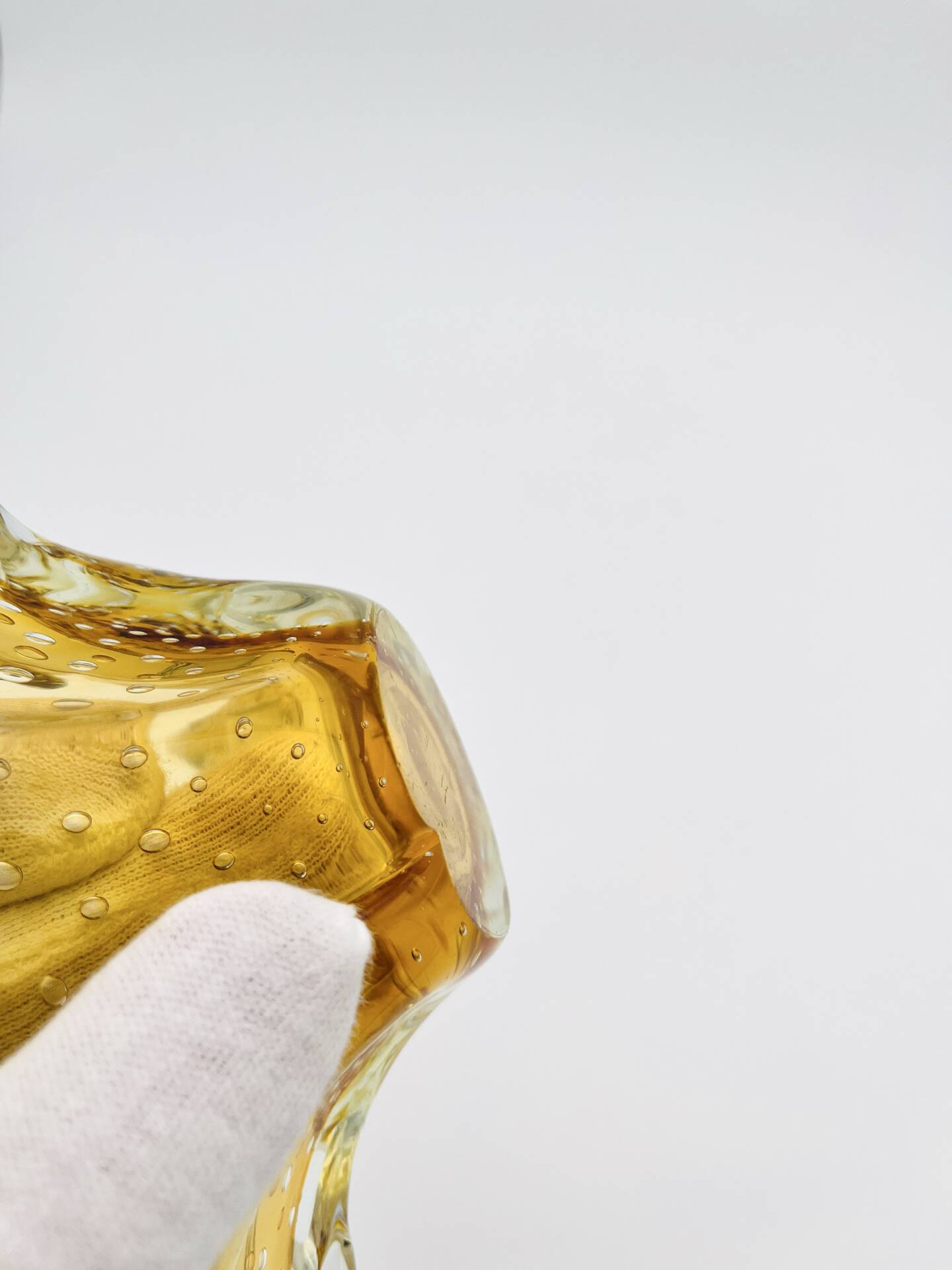 Murano bowl Archimede Seguso Bullicante Sommerso Yellow Gold