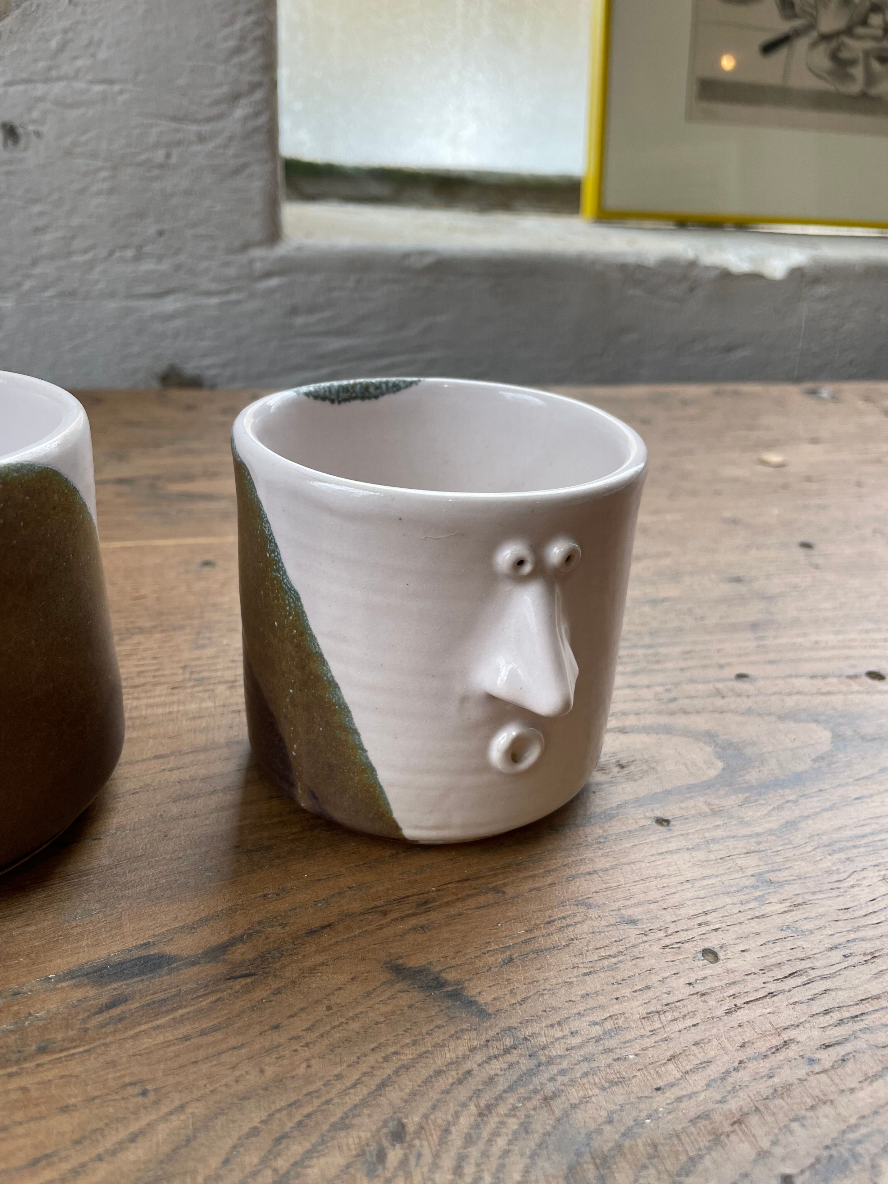 Anthropomorphic ceramic teapot, cups and bowl set
