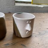 Ensemble céramique anthropomorphe théière, tasses et bol