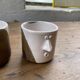 Anthropomorphic ceramic teapot, cups and bowl set
