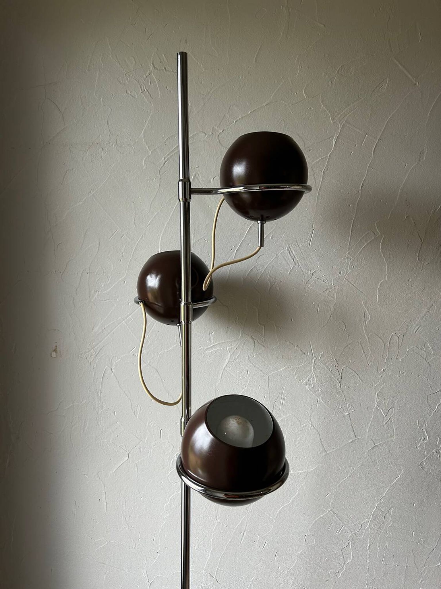 Chrome floor lamp Monix 3 vintage balls 1970