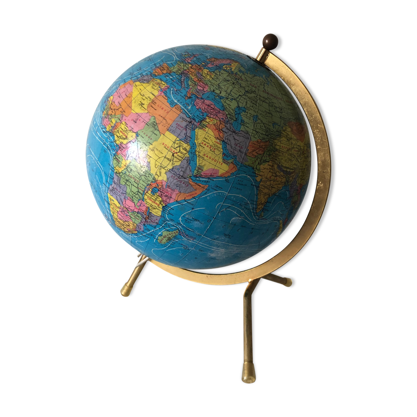 Glass globe tripod 28cm, Taride vintage, 1971