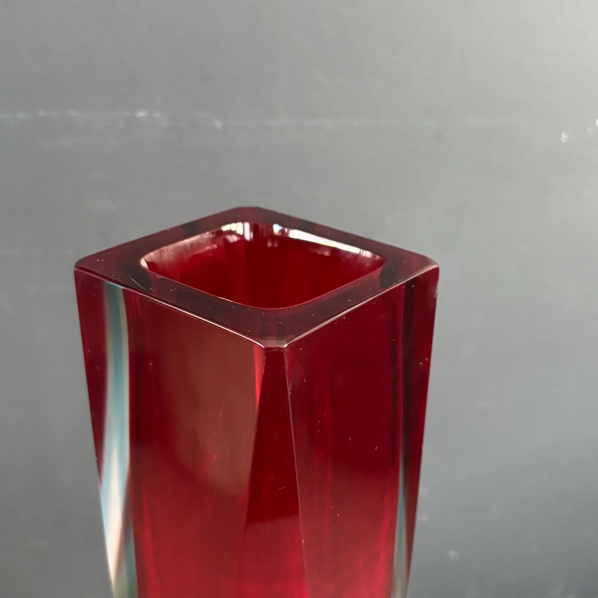 Murano vase sommerso large model red and blue - Mandruzzato - 1970s